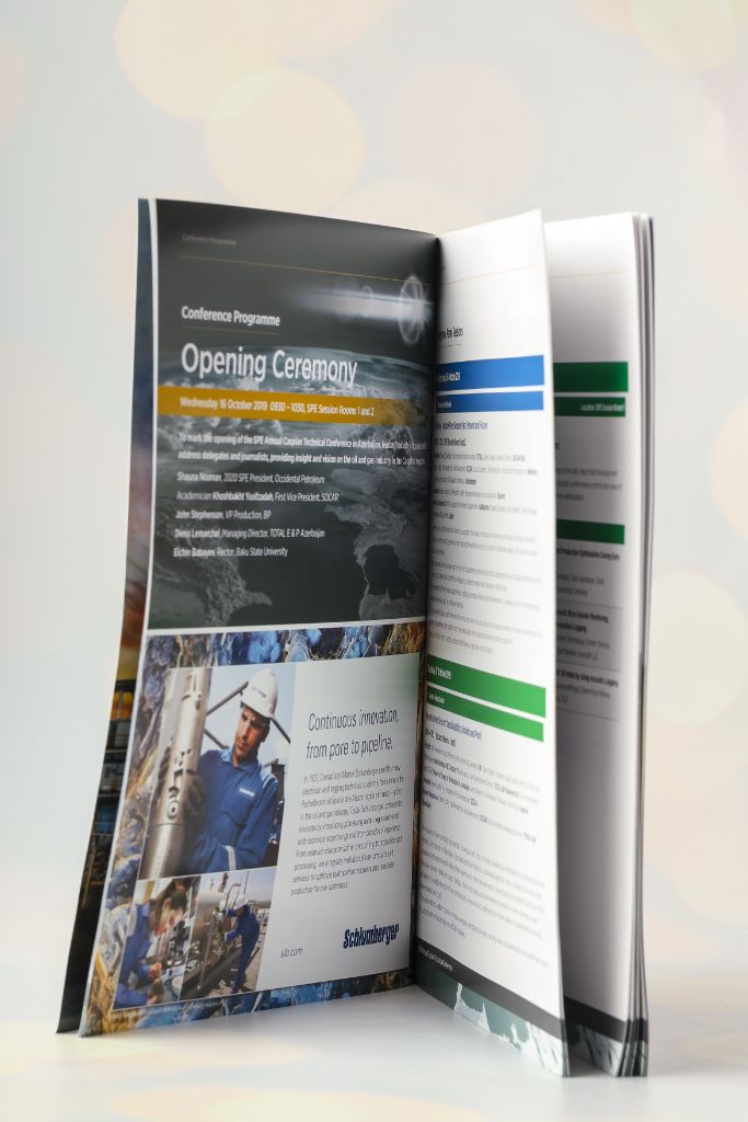 SPE Conference Programme — inner spread with conference schedule