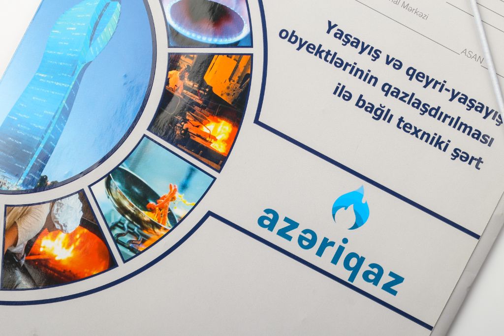 Azəriqaz — logo and print close-up