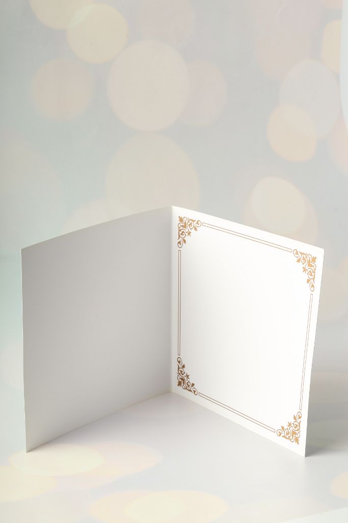 Inner spread — gold foil frame stamping