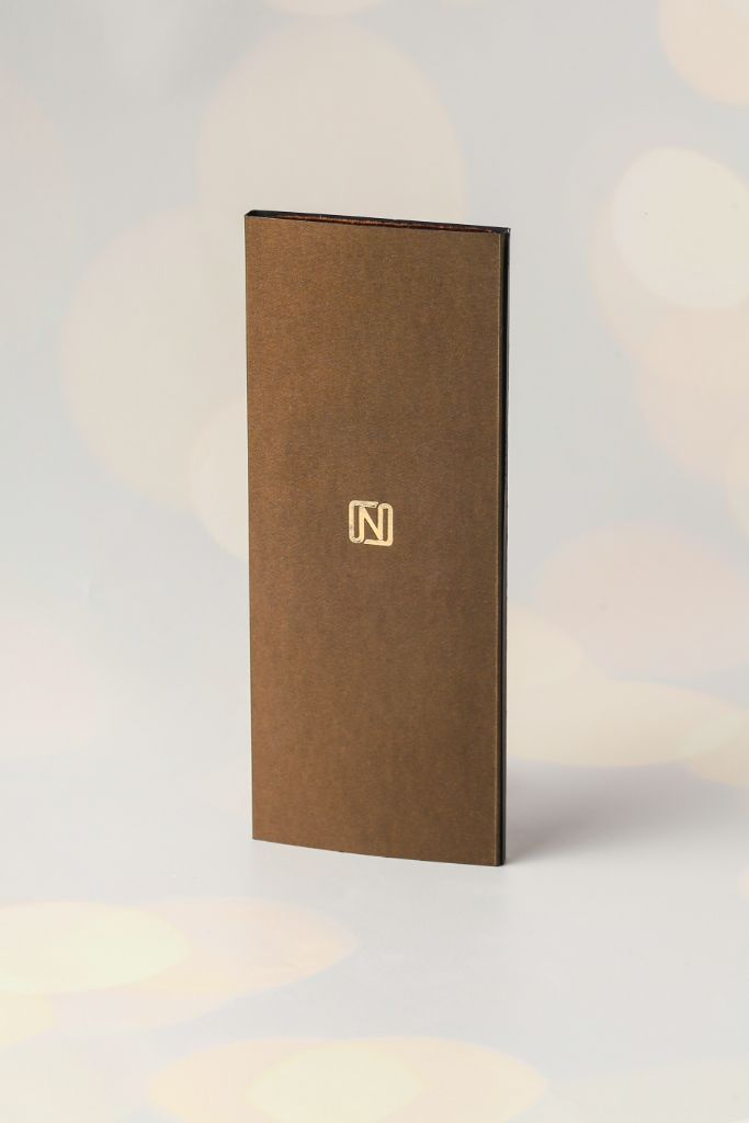 Noble Voucher 500 Manat — brown cover with gold N logo, closed view