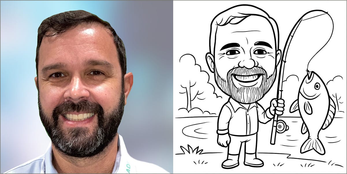 AI SketchBot features - caricature output example
