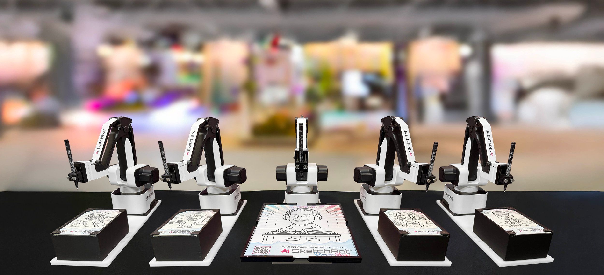 AI SketchBot at live event with visitors